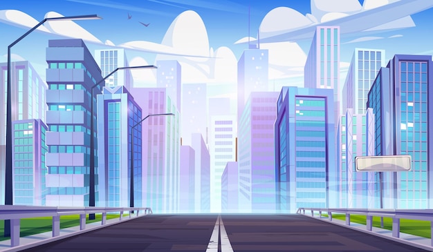 Free vector modern city highway perspective