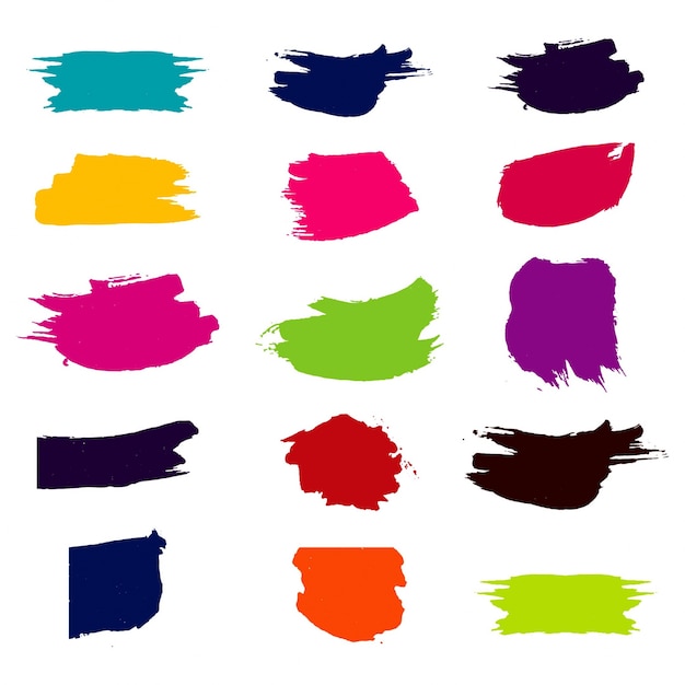 Modern colorful watercolor brush set