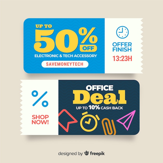 Free vector modern coupon template