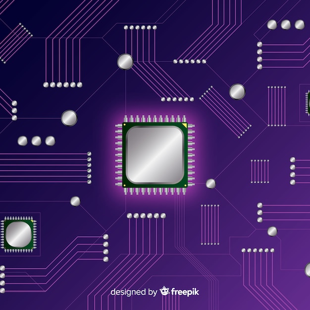 Free Vector modern cpu background with gradient style