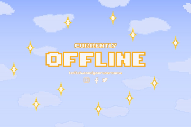 Free vector modern currently offline banner with pixel design