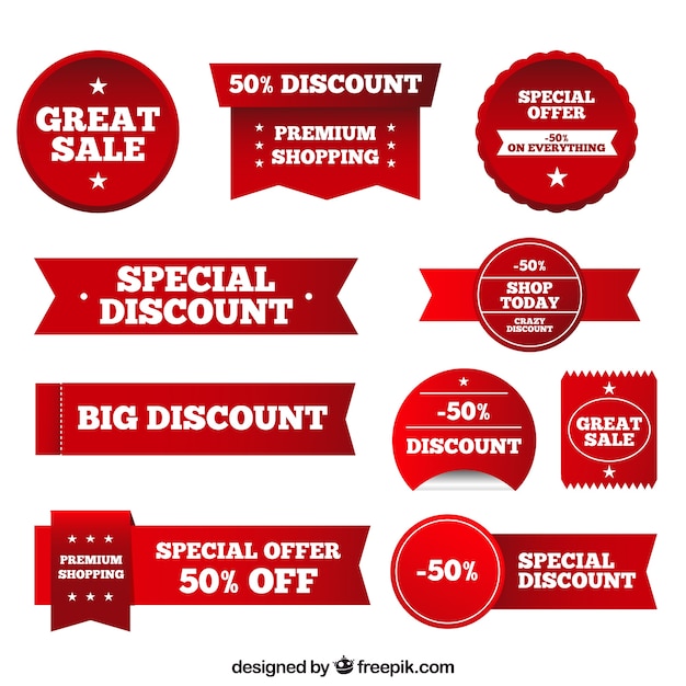 Free vector modern discount sticker collection