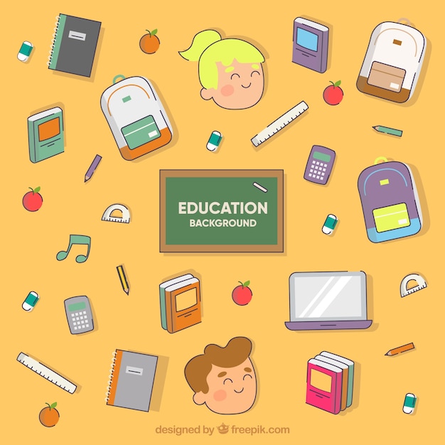 Free vector modern education background with elements