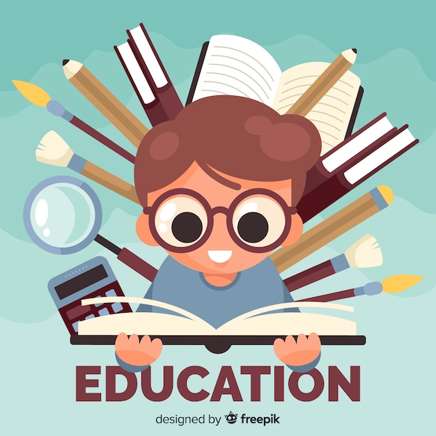 Free Vector modern education concept with flat design