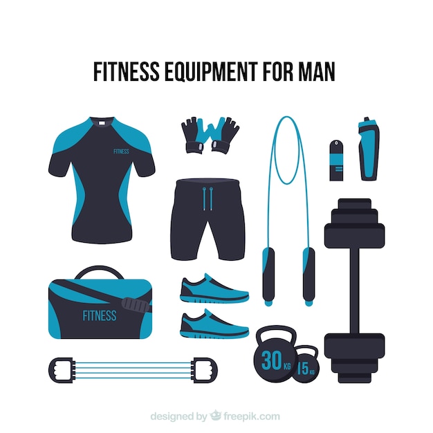 Free Vector modern fitness equipment for man 