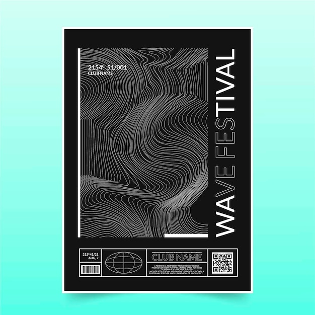 Free Vector modern geometric dark trendy lines poster