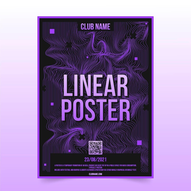 Free Vector modern geometric dark trendy lines poster