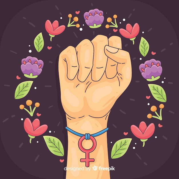 Free vector modern hand drawn feminism concept