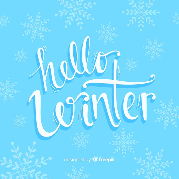 Modern hand drawn winter background