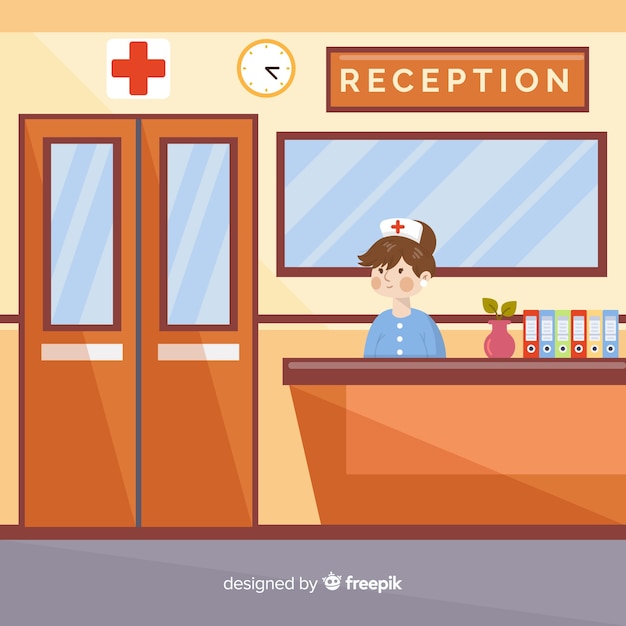 Free Vector modern hospital reception composition