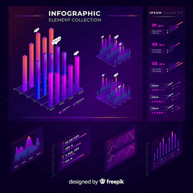 Free Vector modern infographic element collection