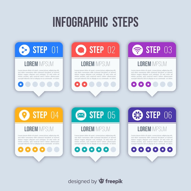 Free Vector modern infographic steps design