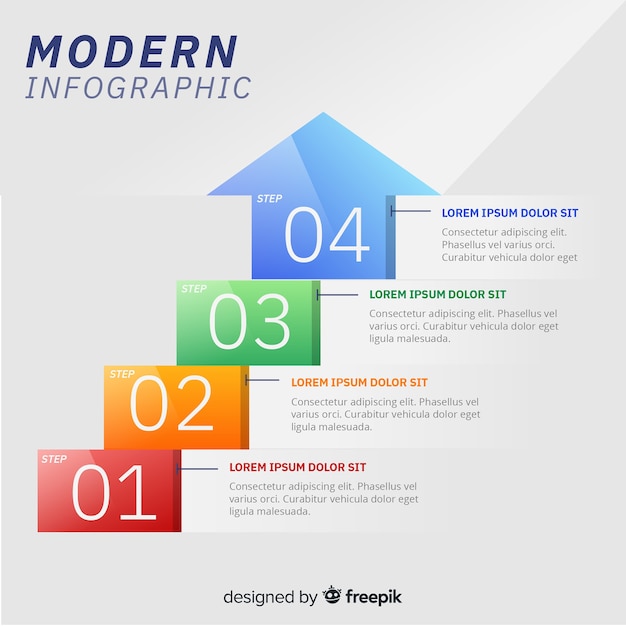 Free Vector modern infographic template with colorful style