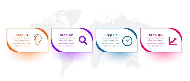 Free Vector modern infographic timeline chart template with stepbystep process