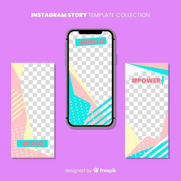 Free vector modern instagram stories template collection