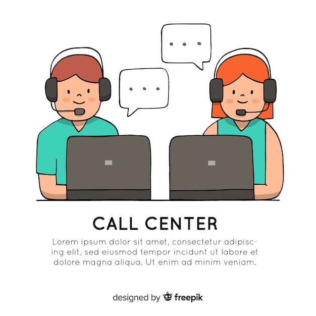 Free Vector modern lineal call center