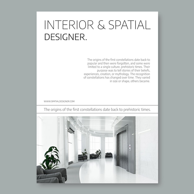 Modern minimalist interior and spatial designer poster