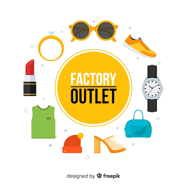 Free vector modern outlet composition with flat design