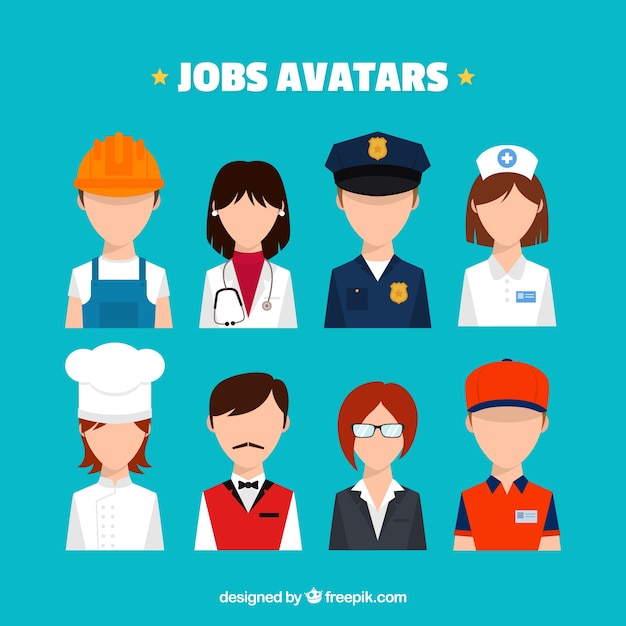 Free vector modern pack of jobs avatars