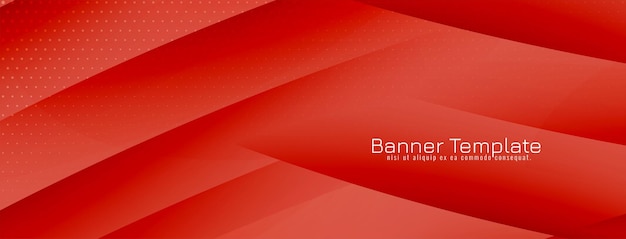 Free Vector modern red color wave style banner template