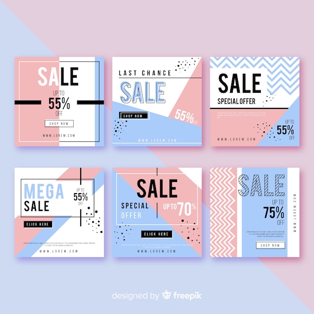 Free Vector modern sales banner for social media