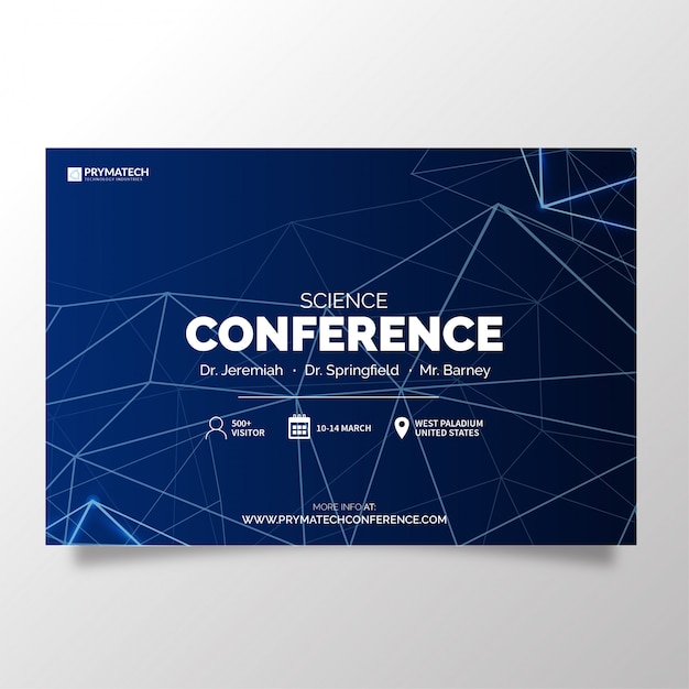 Free Vector modern science conference with abstract lines