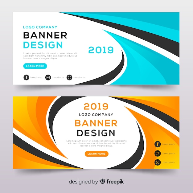 Modern set of colorful abstract banners