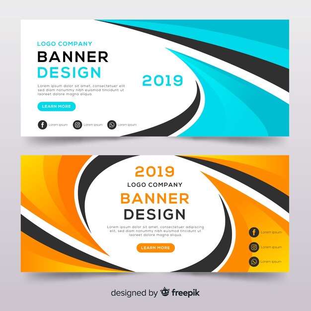 Modern set of colorful abstract banners