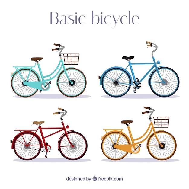 Free Vector modern set of cool bikes