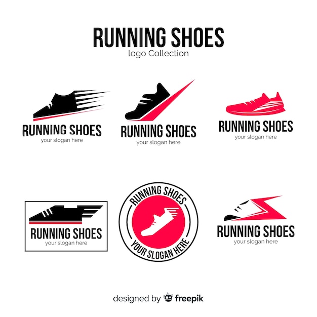 Free vector modern shoe logo collection