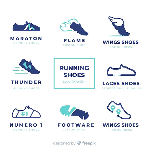Free vector modern shoes logo template collection