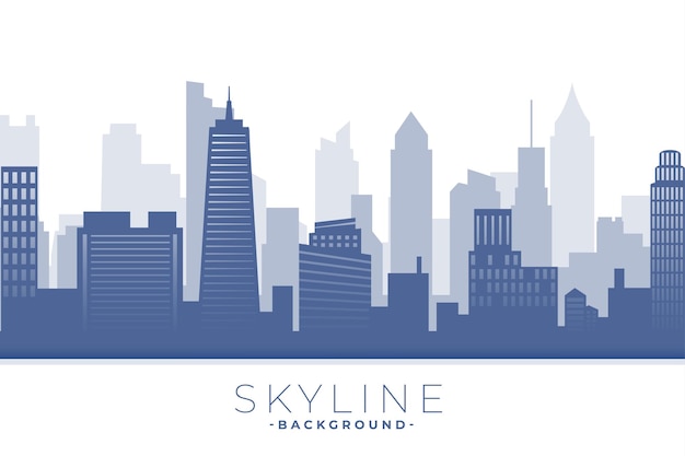 Free vector modern skyline buildings background with impressive architecture