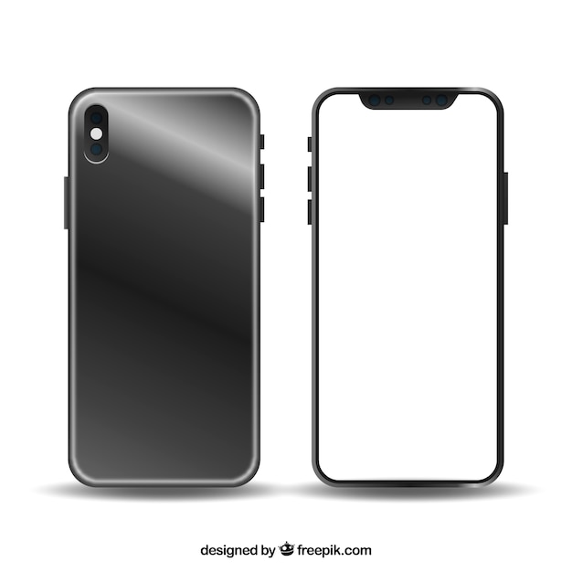 Free vector modern smartphone design with white screen