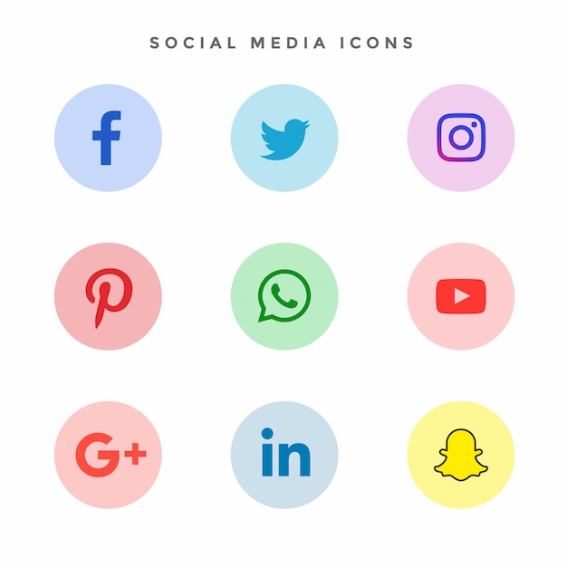 Free Vector modern social media icons collection