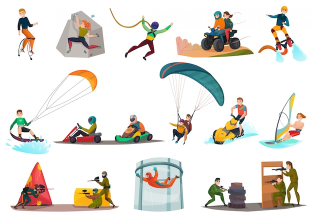 Free Vector modern sports and entertainments set