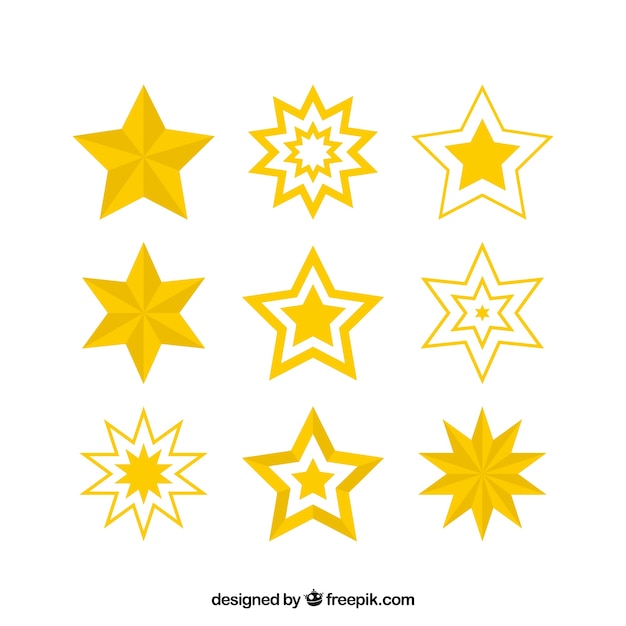 Free vector modern star set of nine