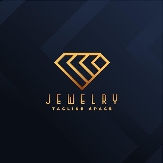 Free Vector modern style jewelry logo template with diamond icon design