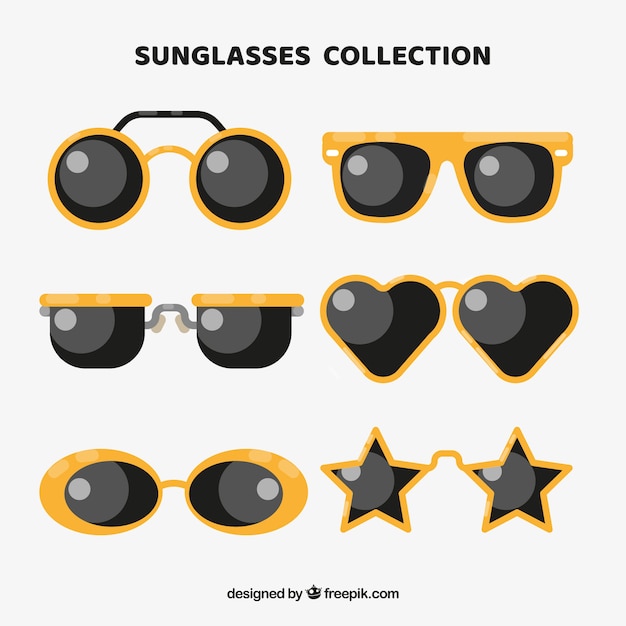 Modern sunglasses collection in flat style