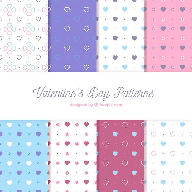 Modern valentines day pattern set