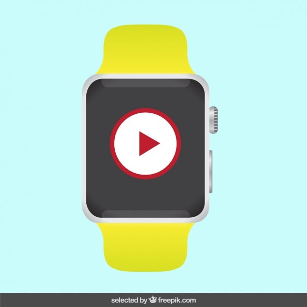 Free vector modern watch with music player icon