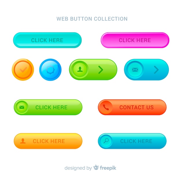 Free Vector modern web buttons in gradient style