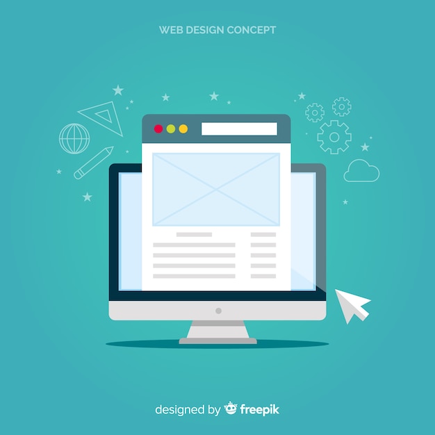 Free vector modern web design concept with flat style