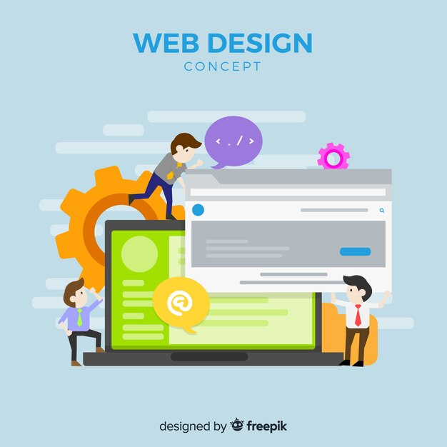 Modern web design concept with flat style