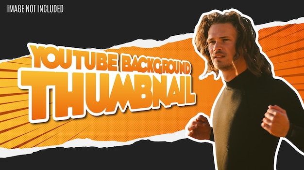 Modern Youtube Background Thumbnail with Papercut Effect