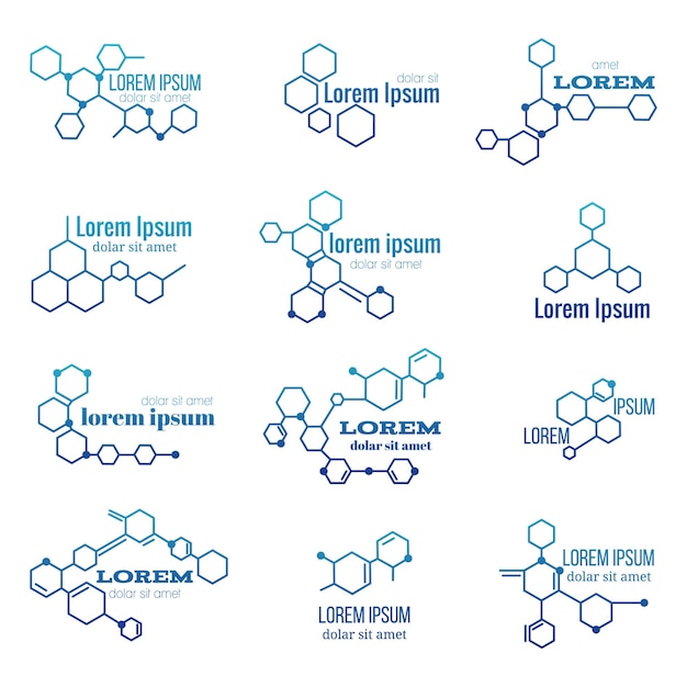 Free Vector molecule structure logos set