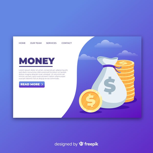 Money landing page