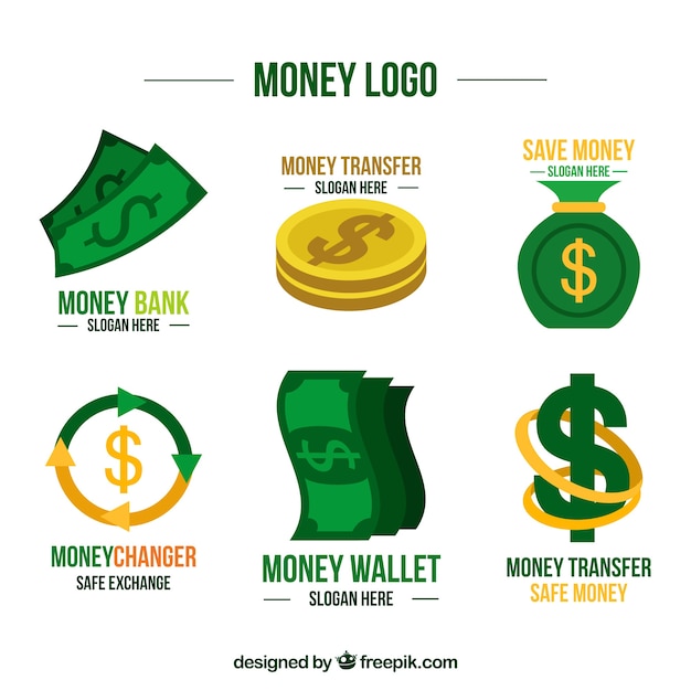 Free Vector money logo template collection