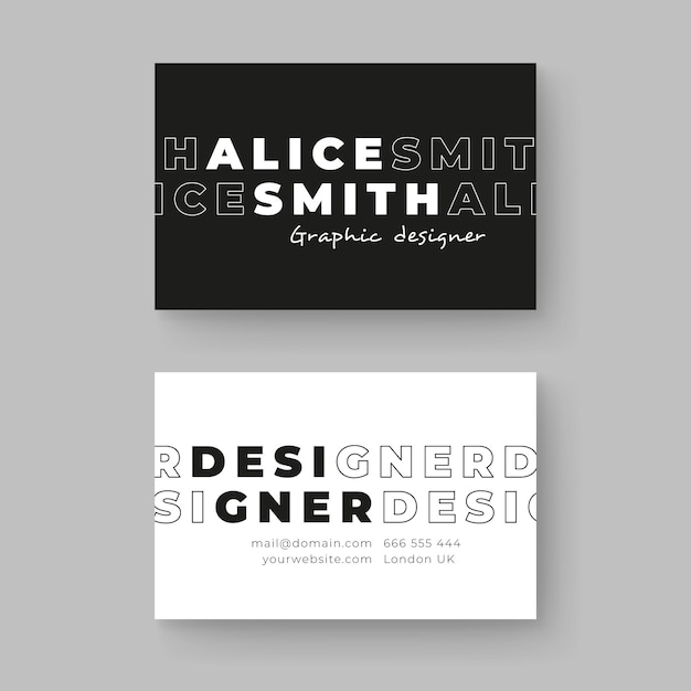 Monochrome business card template