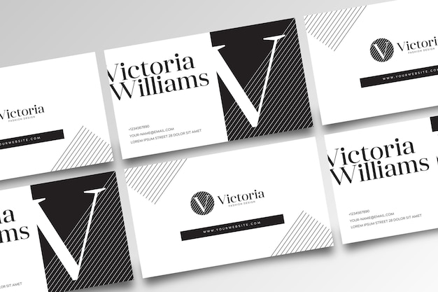 Free Vector monochrome business cards concept