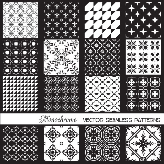 Free Vector monochrome patterns